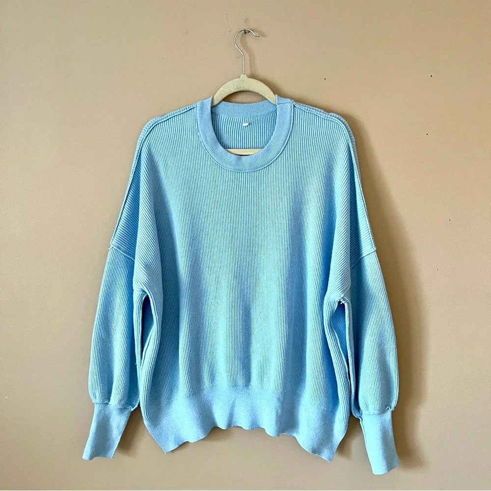 Baby Blue Oversized knit Sweater Sz M - Picture 1 of 7